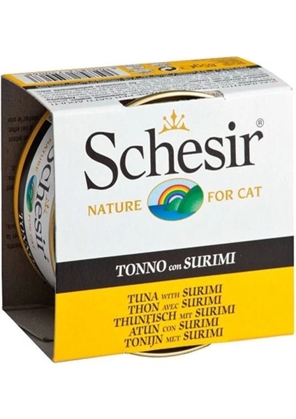 Schesir Ton Balık ve Surimi Jöleli Konserve Kedi Maması 85 gr