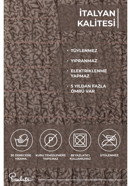 Lastikli Esnek ve Yıkanabilir 3 Kişilik Koltuk Örtüsü Çekyat Kanepe Kılıfı - Kahverengi fiyatları