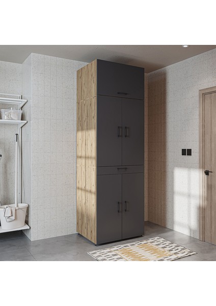 Dora Banyo Dolabı Kapaklı Çamaşır ve Kurutma Makinesi Dolabı 70X230 cm