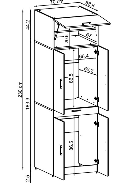Dora Banyo Dolabı Kapaklı Çamaşır ve Kurutma Makinesi Dolabı 70X230 cm modelleri