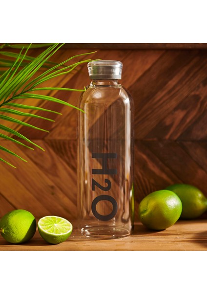 H2O Borosilikat Cam Matara - Gri - 1000 ml