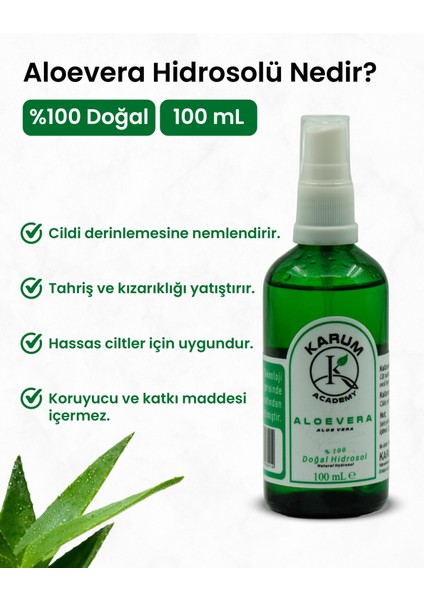 Aloe Vera Hidrosolü Yoğun Nem, Doğal Ferahlık 100ML fiyatları