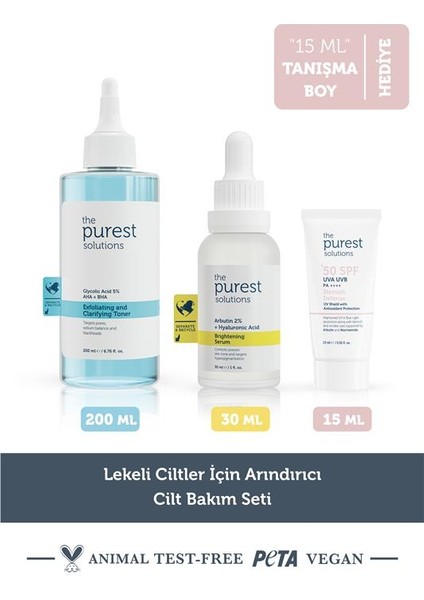 The Purest Solutions Lekeli Ciltler Için Arındırıcı Cilt Bakım Seti