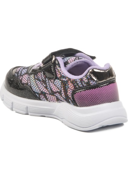 Siyah Lila Cırtlı Işıklı Kız Çocuk Spor Ayakkabı 336126 B fırsatları