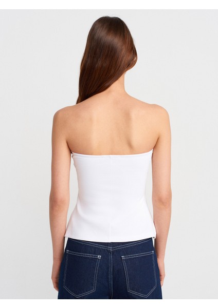 Straplez Kadın Bluz %70 Viskoz Beyaz Renk 36/Standart Kalıp ile Şık Tasarım fiyatları
