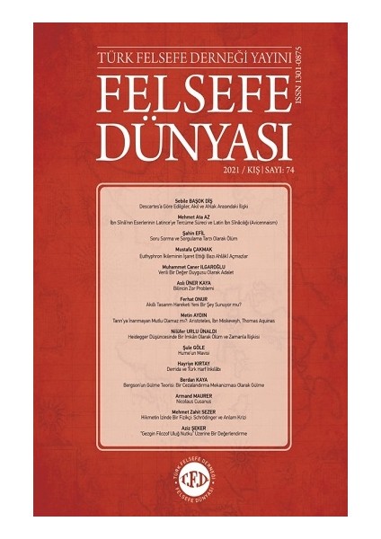 Felsefe Dünyası Dergisi Sayı 74