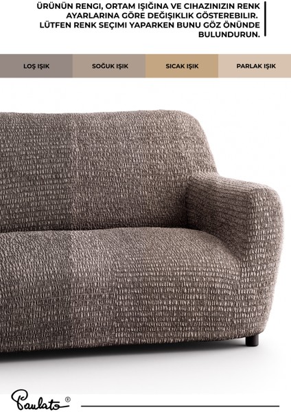 Lastikli Esnek ve Yıkanabilir L Köşe Koltuk Örtüsü Çekyat Kanepe Kılıfı - Kahverengi modelleri