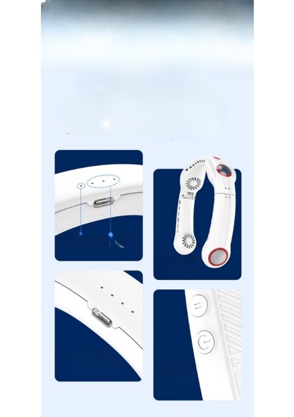 Halter Boyunlu Fan, Taşınabilir Elektrikli Fan, Soğutma ve Klima, Taşınabilir Sessiz USB Kanatsız Mini Fan (Yurt Dışından)