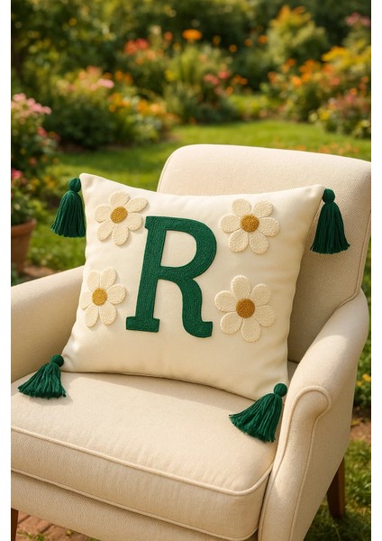 Punch Kırlent Kılıfı Harf Modeli R