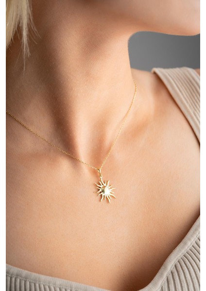 925 Ayar Gümüş Gold Kaplama Güneş Tasarım Kolye modelleri