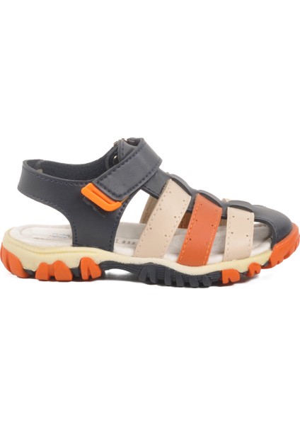 Lacivert Turuncu Cırtlı Erkek Çocuk Spor Sandalet 173101 P