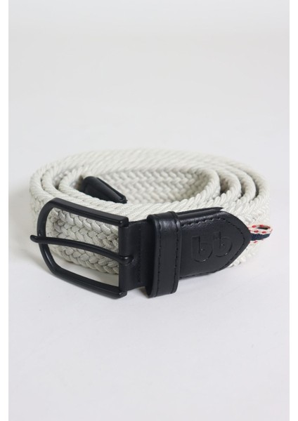 Elastik Örgü Unisex Kemer Ekru