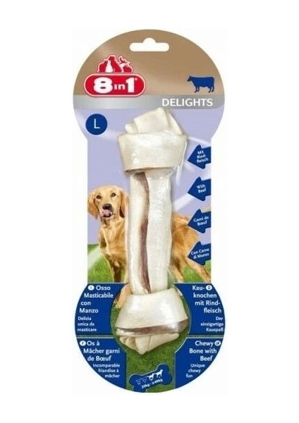8in1 Delights Bones Biftekli Köpek Kemik Ödülü Large