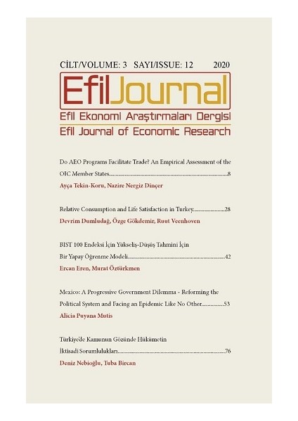 Ekonomi Araştırmaları Dergisi; Cilt: 3 Sayı: 12