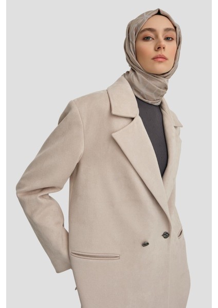 Süet Blazer Ceket 24K5710 Bej