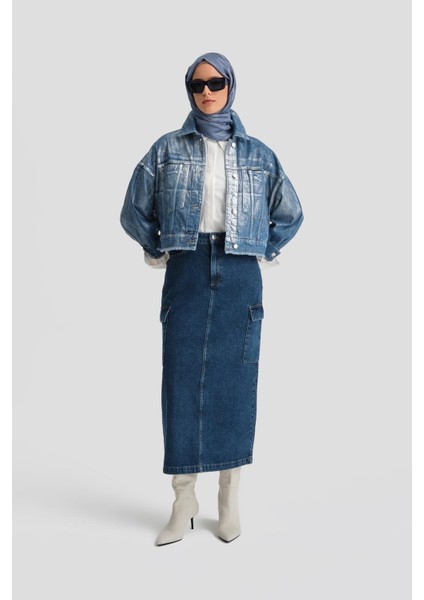 Denim Ceket 24KD3413 Açık Mavi