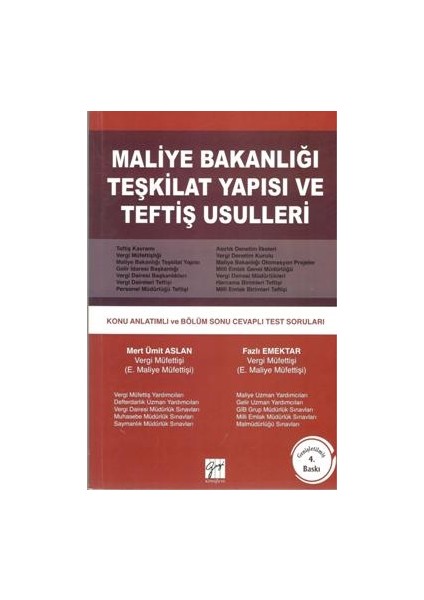 Maliye Bakanlığı Teşkilat Yapısı ve Teftiş Usulleri