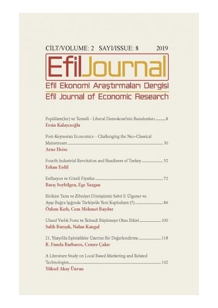 Efil Ekonomi Araştırmaları Dergisi Cilt 2 Sayı 8