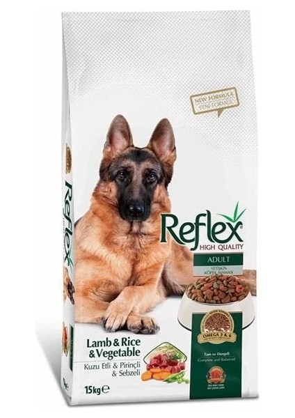 Reflex Adult Kuzu ve Pirinçli Sebzeli Yetişkin Köpek Maması 15 kg