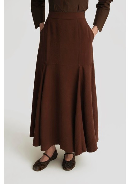 Kuplu Kloş Etek 25Y1814 Açık Kahve modelleri