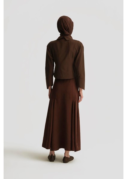 Kuplu Kloş Etek 25Y1814 Açık Kahve fırsatları