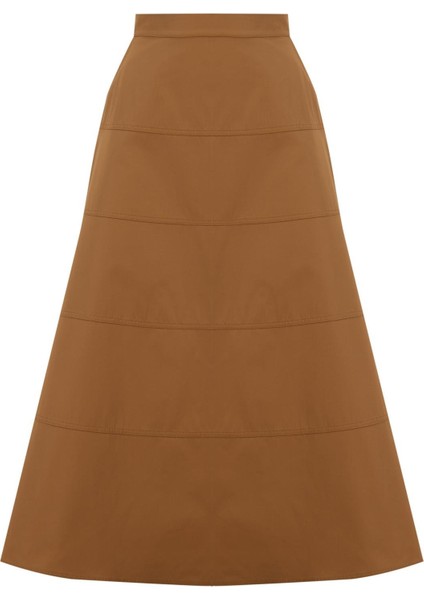 Dikiş Detaylı Etek 25Y1801 Taba