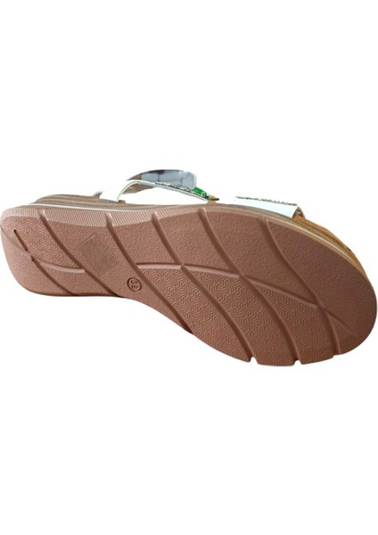 De Scarıo 2061 Kadın Taşlı Comfort Sandalet Beyaz fiyatları