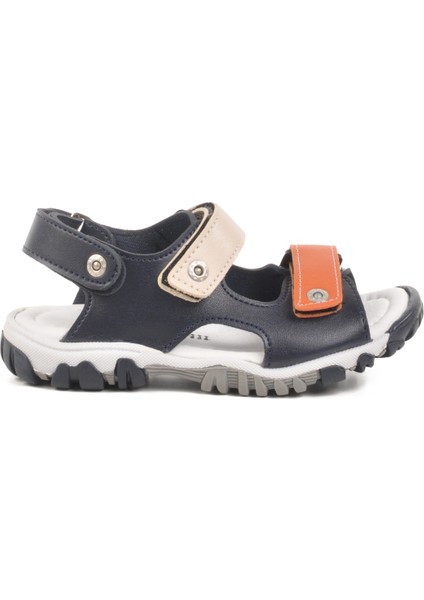 Lacivert Turuncu Cırtlı Erkek Çocuk Spor Sandalet 173110 P
