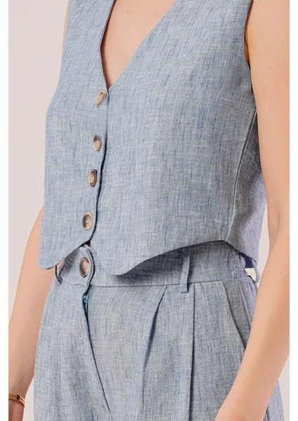 Fh Fashionhere Kırçıllı Desen Mavi Takım
