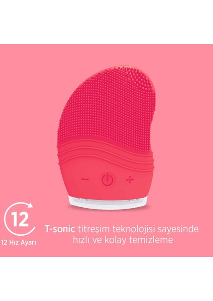 PSC03 Sonic Titreşimli Yüz Temizleme Cihazı - Kırmızı