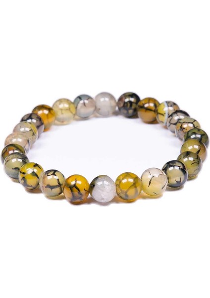 Yeşil Siyah Cizgili Akik Taşı Bileklik modelleri