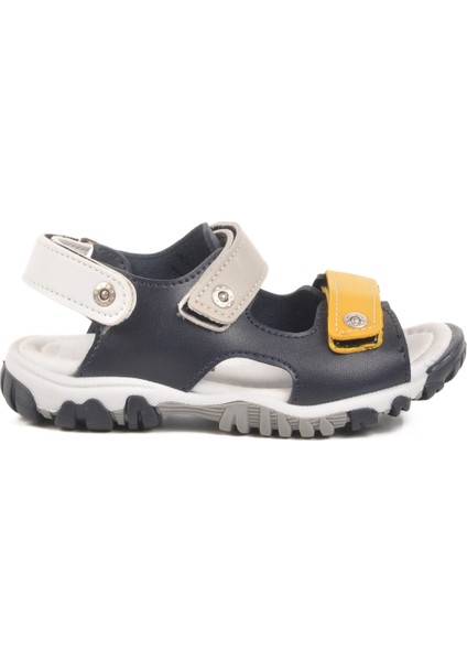 Lacivert Gri Cırtlı Erkek Çocuk Spor Sandalet 173110 P