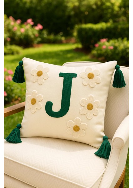 Punch Kırlent Kılıfı Harf Modeli J