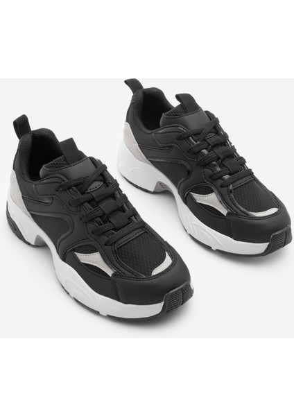 Kadın Sneaker Kalın Taban Bağcıklı Çok Parçalı Spor Ayakkabı Luser