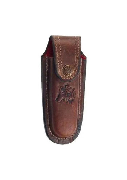 Kurt Figürlü Hakiki Deri Çakı Kılıfı No:1 11 x 4 cm - Kemerlikli - BKS2517-3924