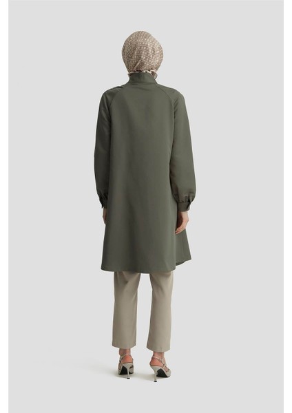 Yakası Fiyonklu Reglan Kollu Kap 25Y7811 Haki fırsatları