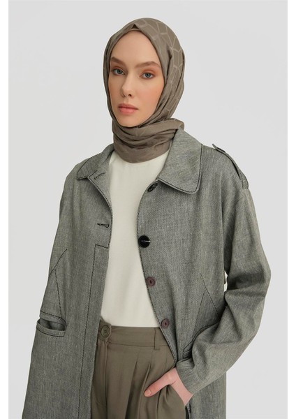 Bebe Yakalı Dikiiş Özellikli Kap 25Y7810 Gri