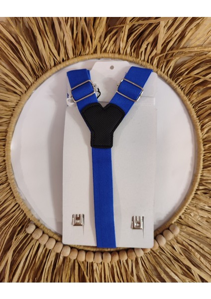 Çocuk Askı Papyon Seti (1-9 Yaş) saks mavi