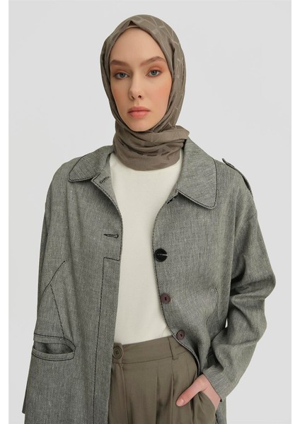 Bebe Yakalı Dikiiş Özellikli Kap 25Y7810 Gri modelleri