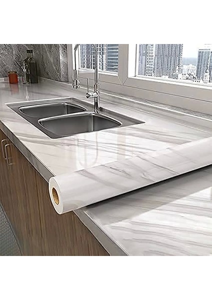 Açık Mermer Desenli Yapışkanlı Kaplama Kağıdı Büyük Boy 5 Metre - BKS9134-2822