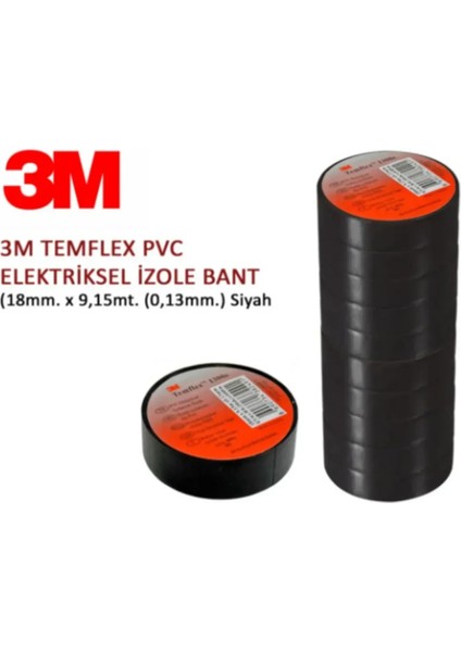 3m Izolebant Siyah 10'lu