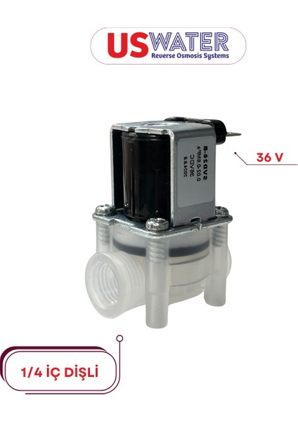 36 Volt 1/4 Iç Dişli Solenoid Valf