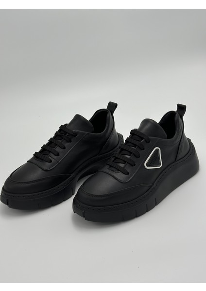 Hakiki Deri Kadın Sneaker Bağcıklı Spor Ayakkabı