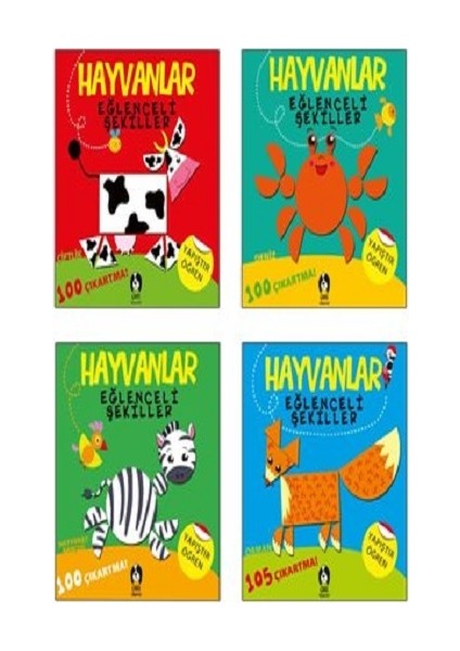 Hayvanlar Eğlenceli Şekiller (4 Kitaplık Set)