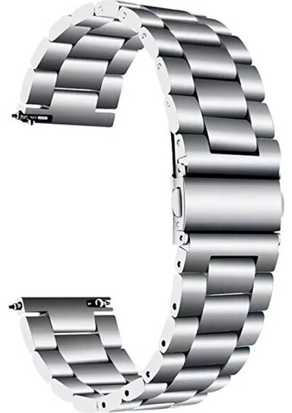 Huawei Watch Gt5 Pro 46MM ile Uyumlu Kordon Klasik Baklava Model Paslanmaz Çelik Metal Kayış