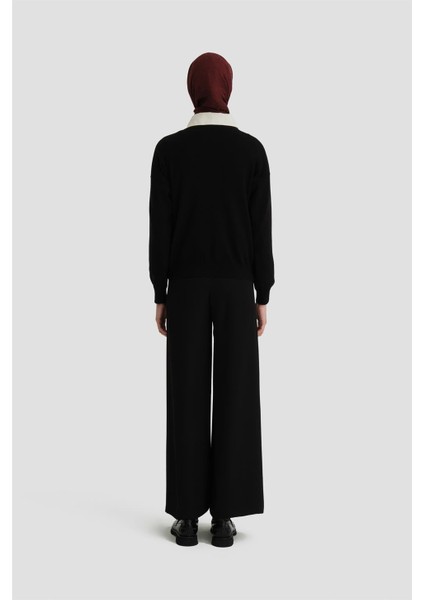 İncili Triko Hırka 24KD4202 Siyah