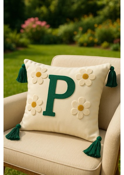 Punch Kırlent Kılıfı Harf Modeli P