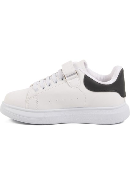 Beyaz Siyah Cırtlı Bağcıklı Erkek Çocuk Spor Ayakkabı 160 F fiyatları