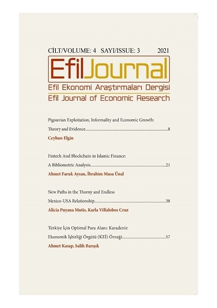 Efil Journal Ekonomi Araştırmaları Dergisi Cilt - 4 Sayı 3