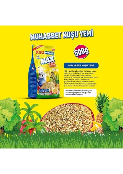 Kiki Excellent Max Menu Ballı Muhabbet Kuşu Yemi 500 gr fiyatları